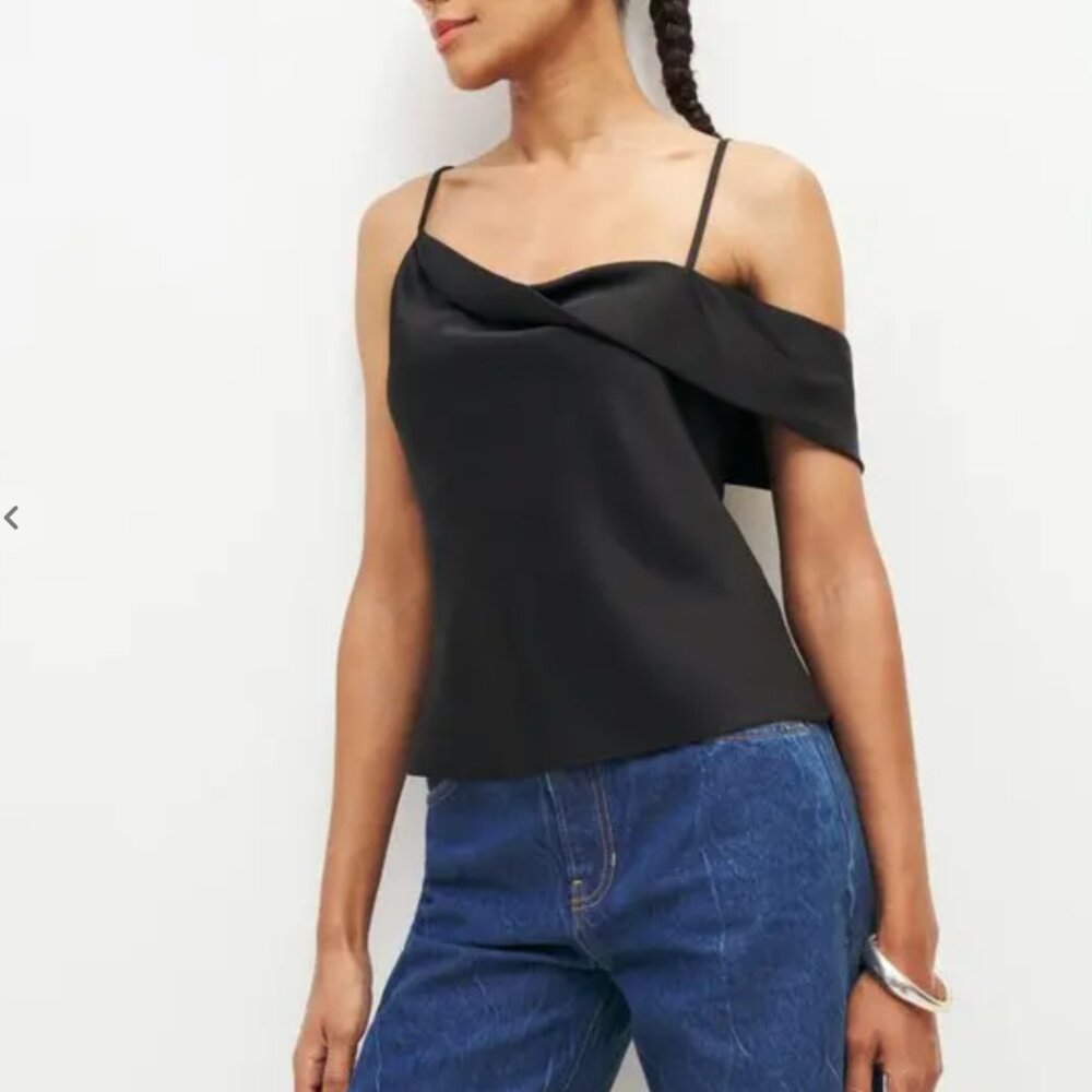 Reformation Posie Top, Black, 4, NWT